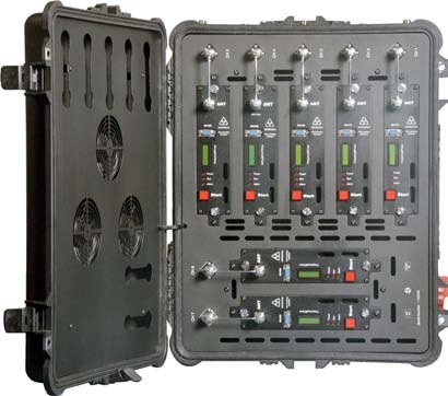 WF-DJ7 indoor low-power jamming system in an open equipment case