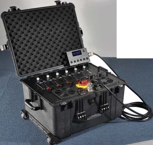 WF-P-series rapid-deployment vehicle jammer case with controller and antenna
